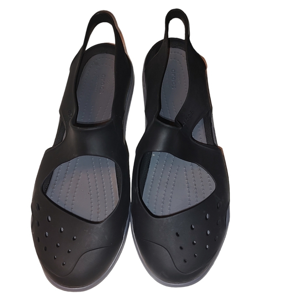 Black Swiftwater Wave Mary Jane Crocs